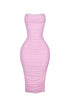 Gemma Rhinestone Mesh Ruched Dress